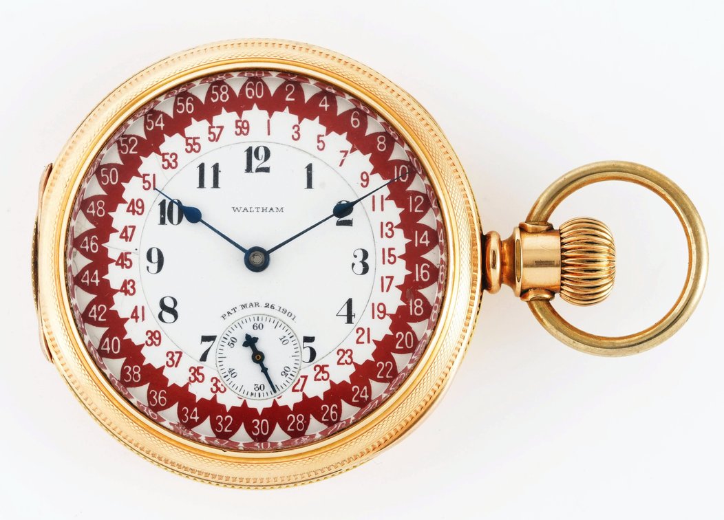 Waltham, Serial #B0000000, likely prototype, w/rare Fitch patent dial