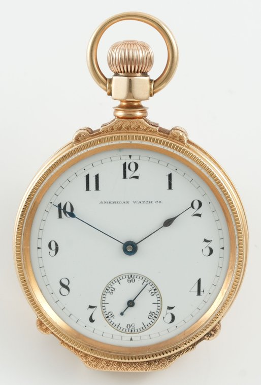 Waltham, heavy 18K rose gold box hinge case, 14S