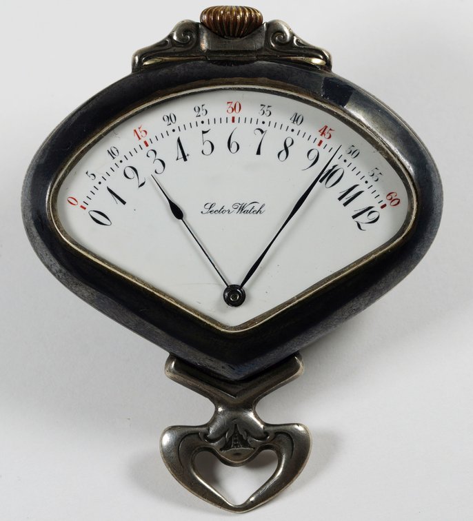 Record, retrograde "Sector Watch" w/niello case