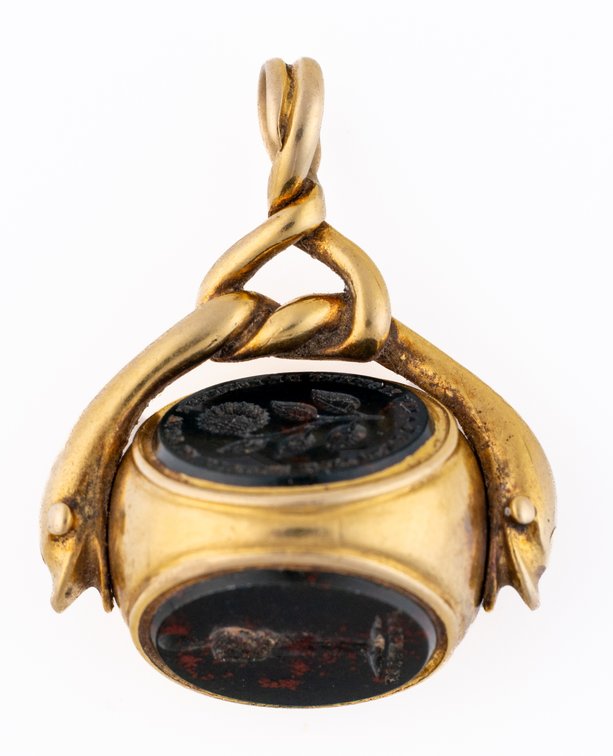 18K gold Victorian fob seal w/three faces