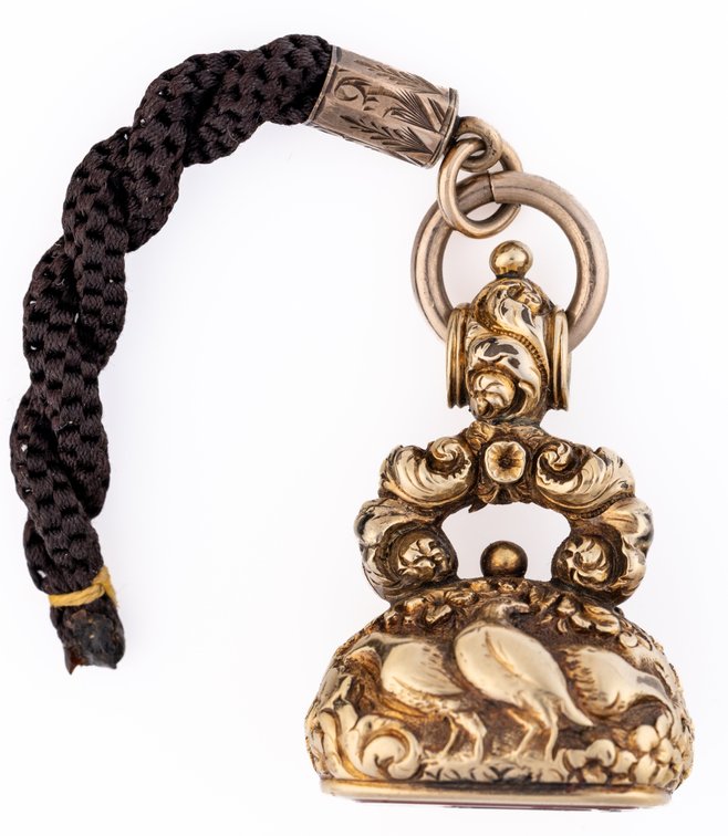 Gold-filled and carnelian Victorian fob seal