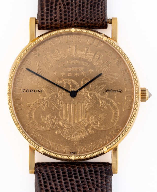 Corum US Liberty Double Eagle $20 coin watch, automatic in 18K w/B&P