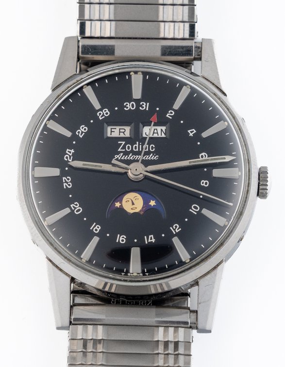 Zodiac Triple Calendar with moonphase, ref 742-908, automatic w/B&P