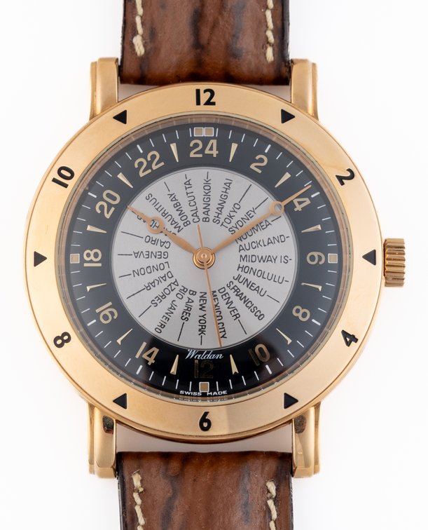 Waldan International World Time, automatic in 18K