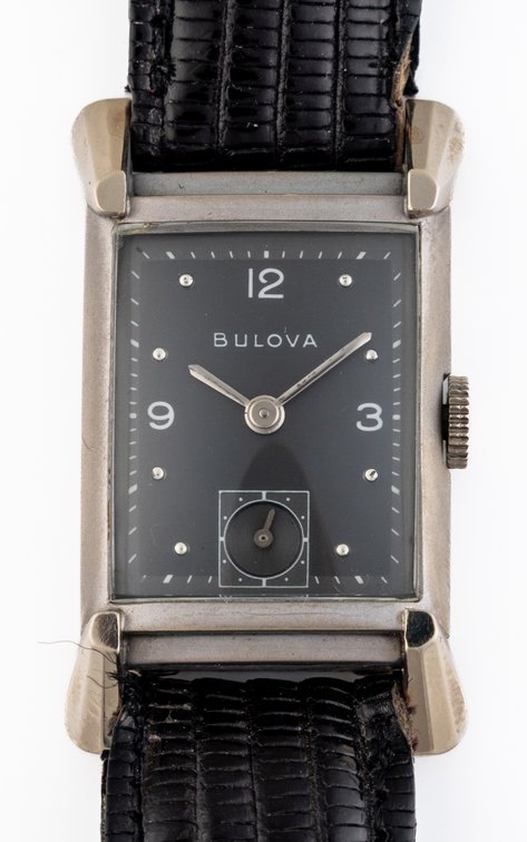 Bulova Tank, manual wind in 14K white gold