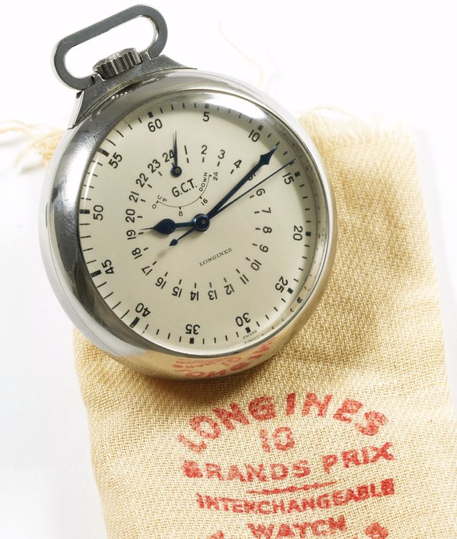 Longines, navigation style w/winding indicator, 21J, nearly as-new condition
