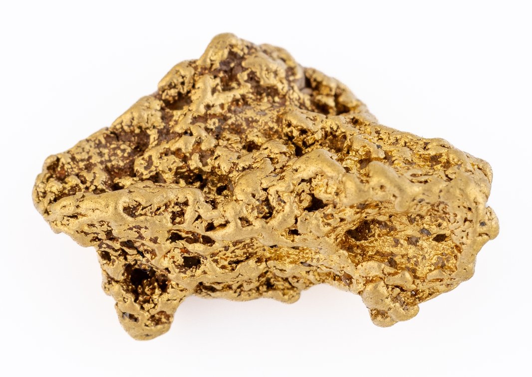 Alaskan gold placer nugget with quartz deposits