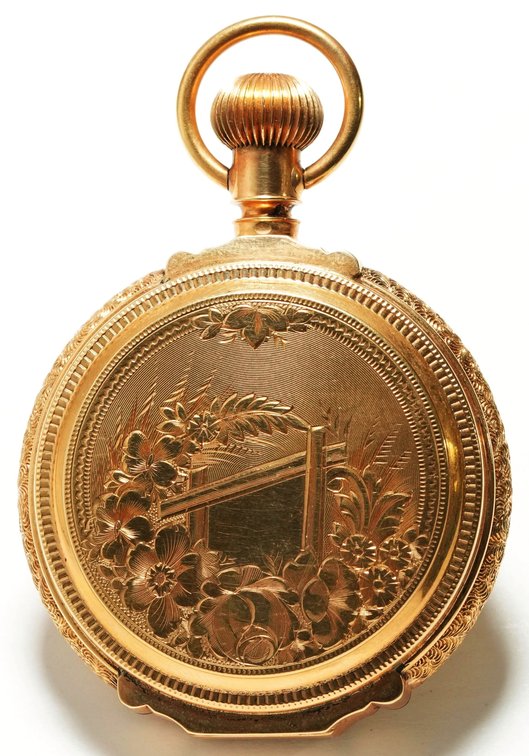 Waltham, heavy 14K box hinge HC w/beautiful detail, 18S