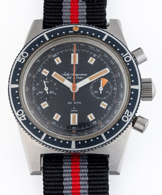 Jules Jürgensen diving chronograph, manual wind w/Box