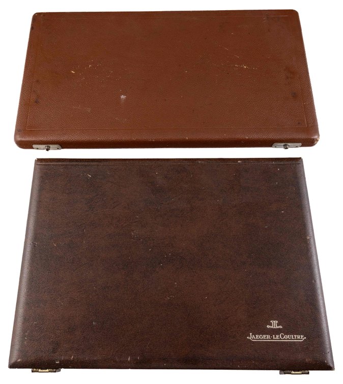 Lot (2) Dealer's display cases and Omega Catalog of Watches