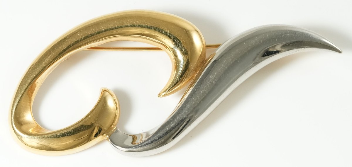 18K & Platinum free form pin