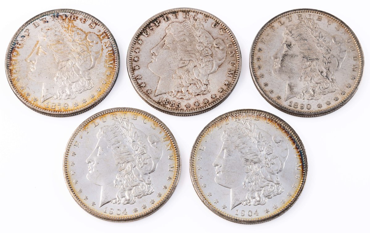 Morgan Silver Dollar lot (5) Assorted dates & mints