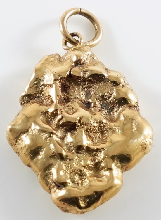 14K gold nugget pendant