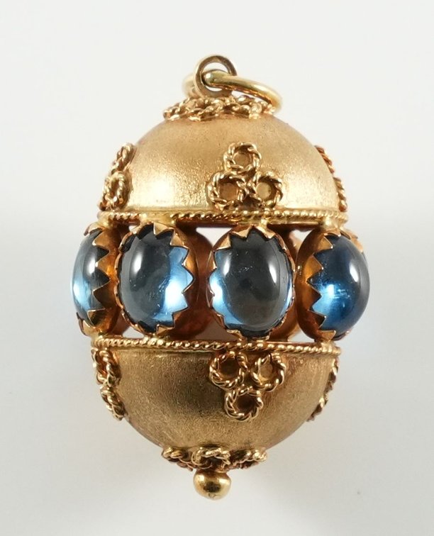 18K & topaz egg pendant