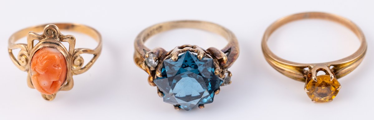 Jewelry lot (3) 10K gold rings
