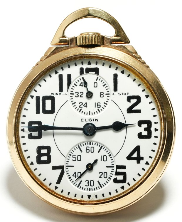 Elgin, B.W. Raymond w/winding indicator, Grade 494, 23J