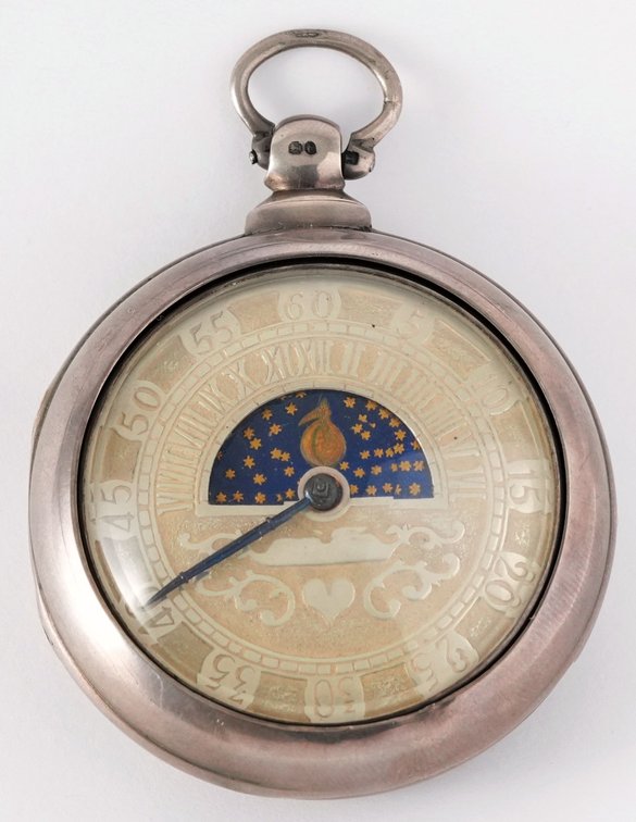 Wm Windle, verge fusee w/modern era sun and moon dial, 57mm