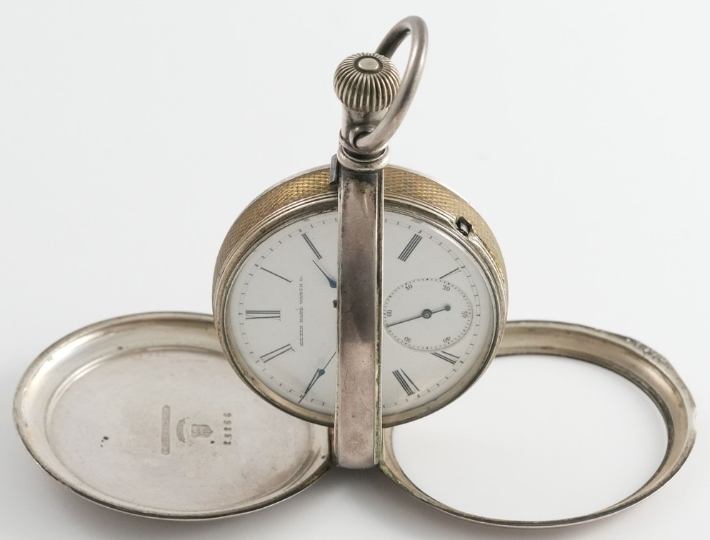 Elgin, 11J, 16S, silver Muckel case