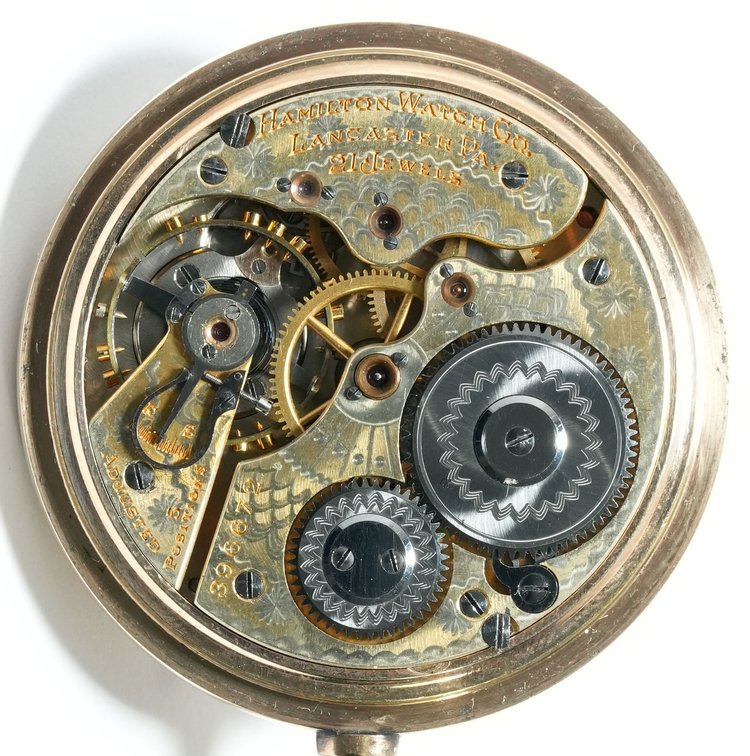 Hamilton, Grade 992 w/scarce two-tone damascene, 21J