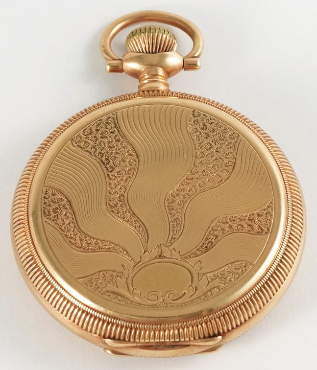 Elgin, 17J, 16S, 14K HC w/beautiful detail, fancy dial