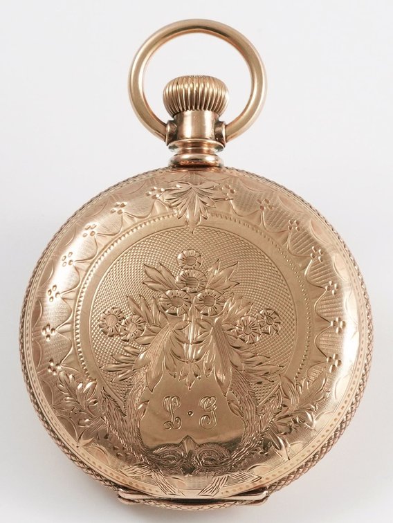 Elgin, 10K HC pendant watch w/beautiful detail, 6S
