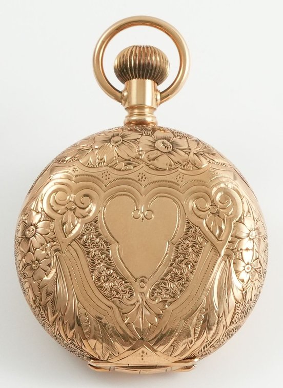Elgin, 14K HC w/beautiful detail, pendant watch, 6S