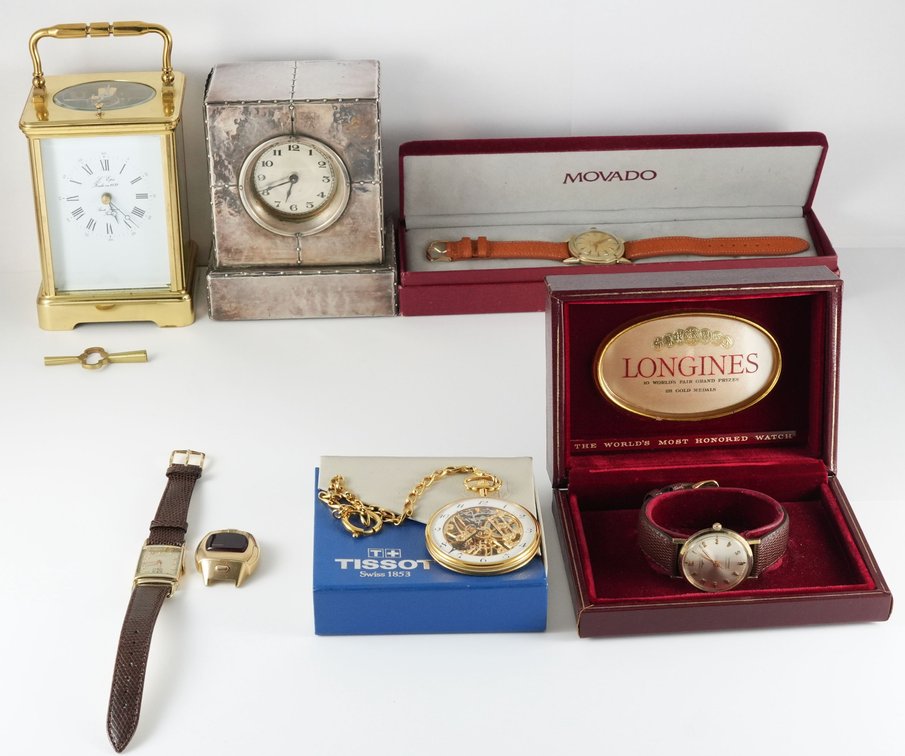 WW, PW & clock lot (7) European & American mechanical & quartz models, 6 run