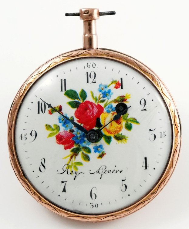 Rey, verge fusee, 7K rose gold case, 47mm