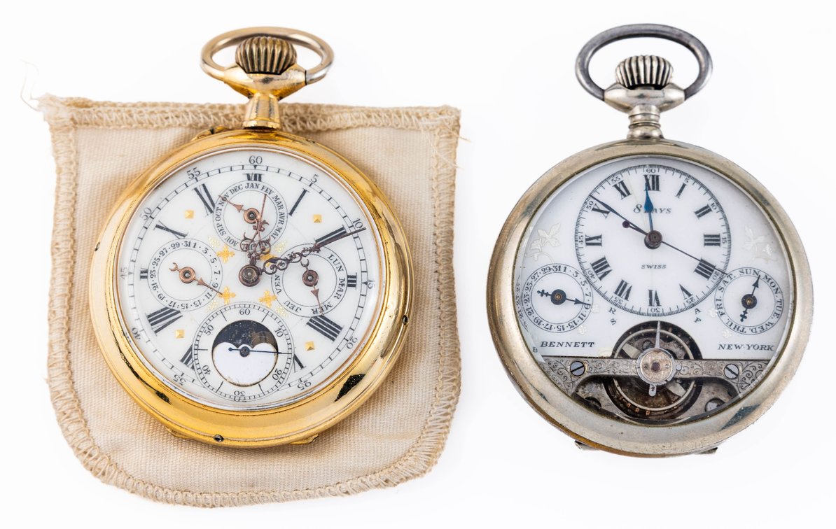 PW lot (2) Swiss, calendar watches, both run