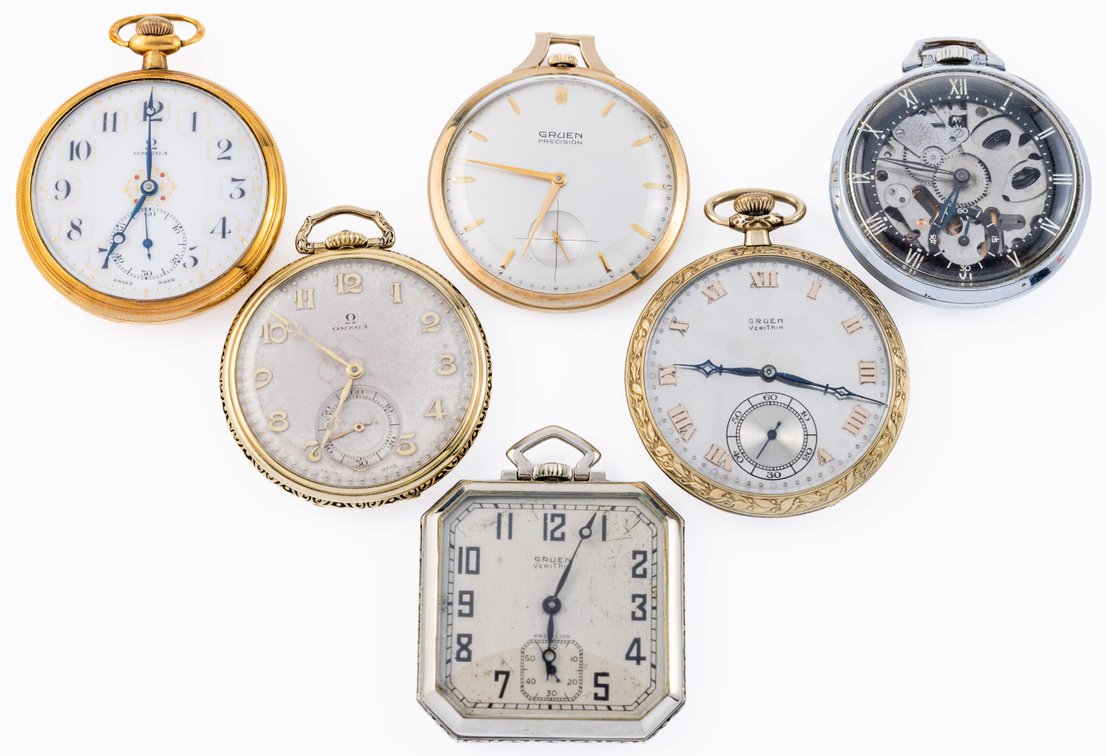 PW lot (6) Swiss, men's dress watches, all run