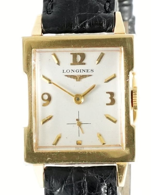 Longines Art Deco tank, manual wind in 14K
