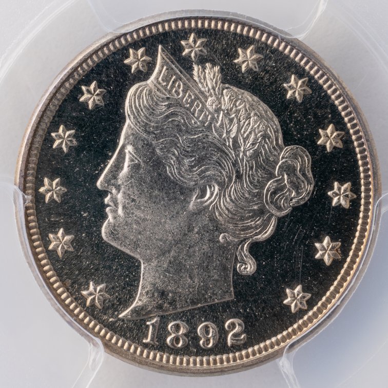 US Liberty nickel, 1892 proof, PCGS PR66CAM w/CAC