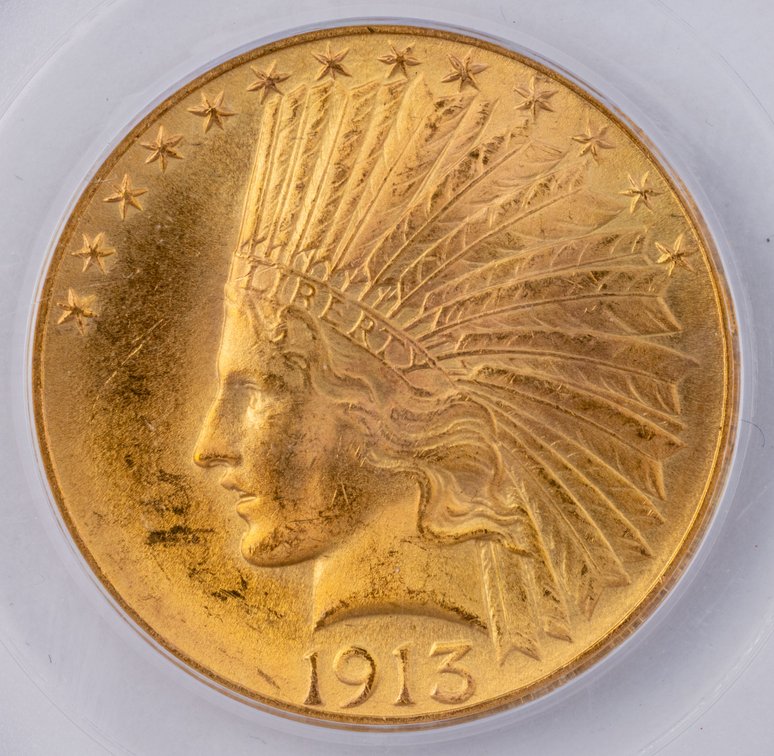 US Indian $10 Gold Eagle, 1913, PCGS MS65