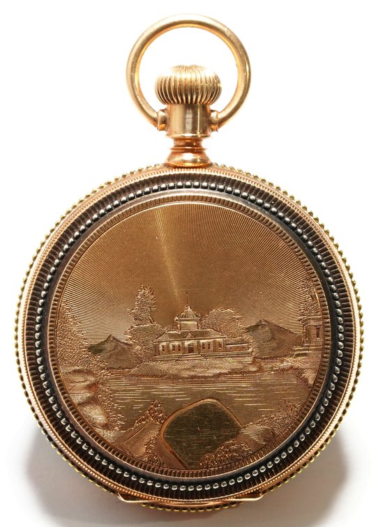 Waltham, pendant watch, 6S, 14K drum style HC w/exquisite detail