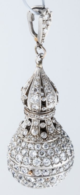 Swiss, platinum and diamond-set ball-form watch