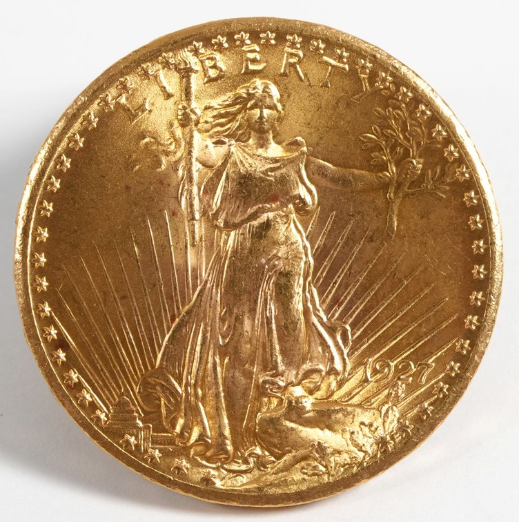 US St Gaudens $20 Gold, 1927, MS63