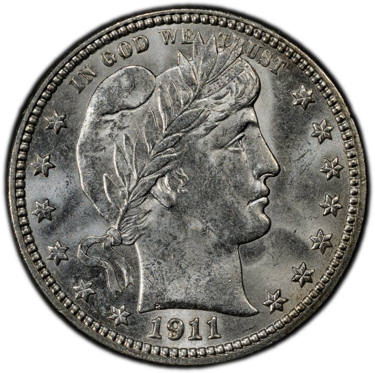 US Barber quarter, 1911-D, PCGS MS64