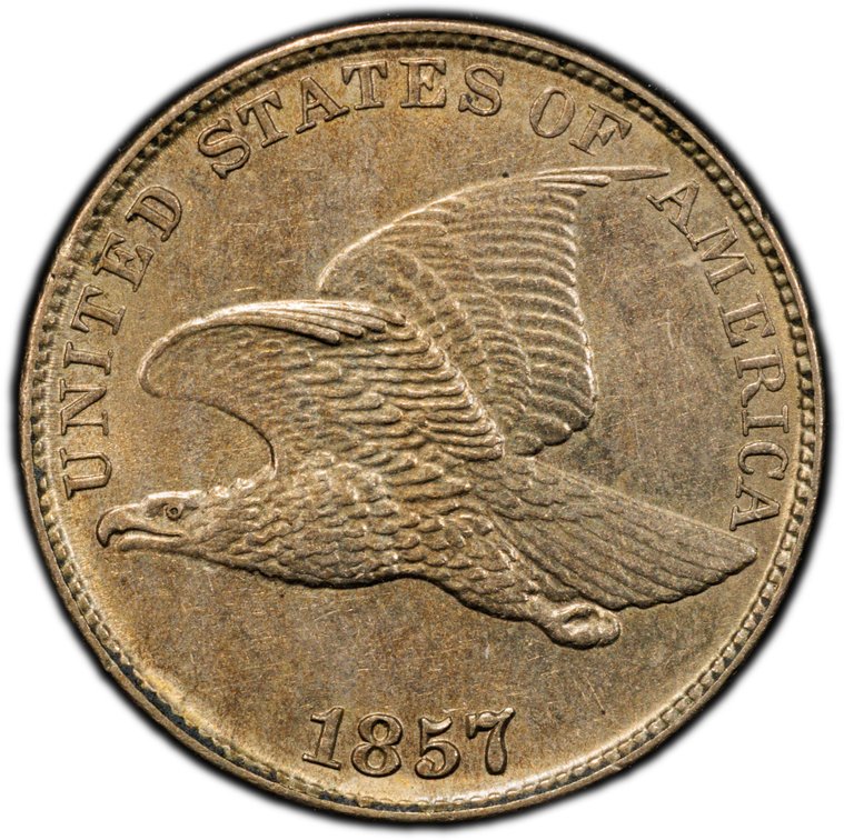 US Flying Eagle cent, 1857, PCGS AU58