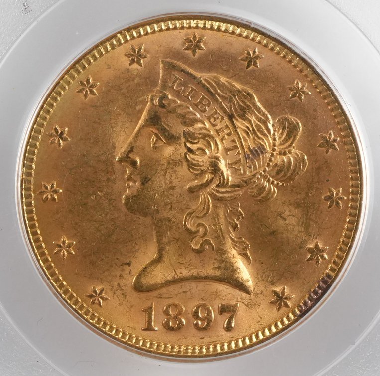 US Liberty $10 Gold, 1897, PCGS MS62