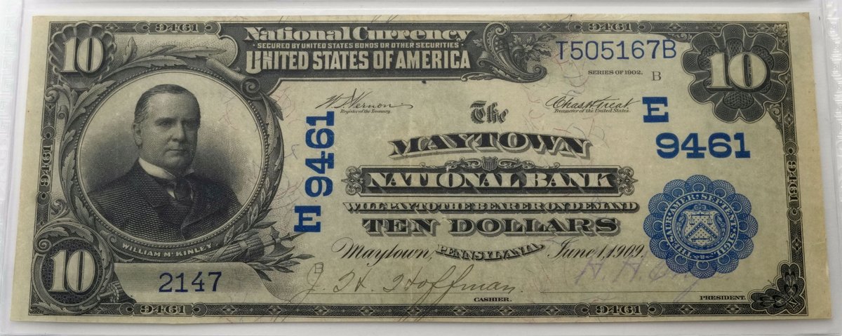 The Maytown National Bank, $10, 1902 Plain Back, PCGS VF35