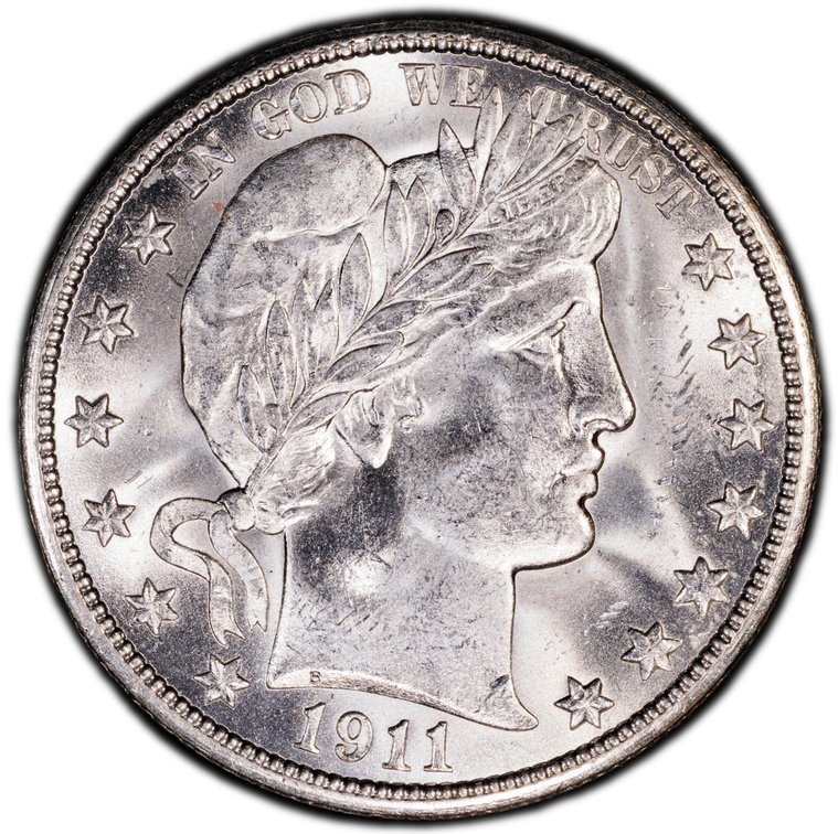 US Barber half dollar, 1911, PCGS MS63+