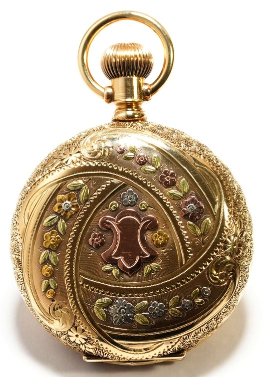 Hampden, pendant watch, 6S, 14K multicolor HC w/diamond