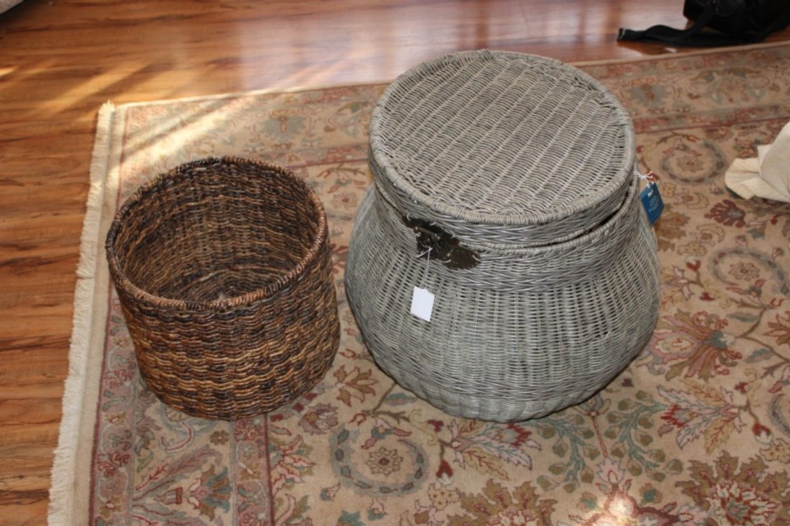 Wicker Basket With Lid And Another