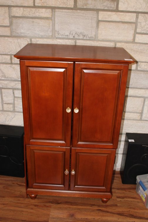 Media Cabinet, Measures 27 x 16 x 46 Stereo Sold In Another Lot