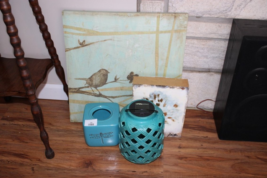 Print On Canvas, Print On Board, Solar Lantern And A Planter