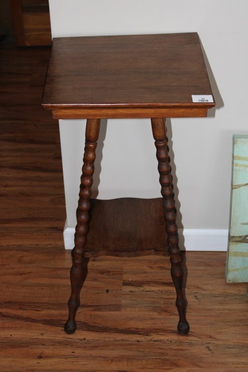 Antique Walnut Fern Stand, Measures 15 x 15 x 29