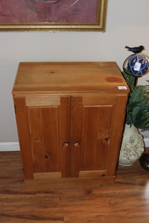 Pine Two Door Cabinet, Measures 24 x 15 x 30