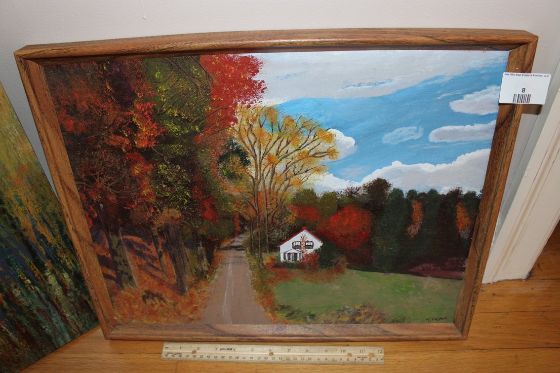 Oil On Canvas. Possibly An Oil Enhanced Print On Canvas. Measures 39.25 x 39