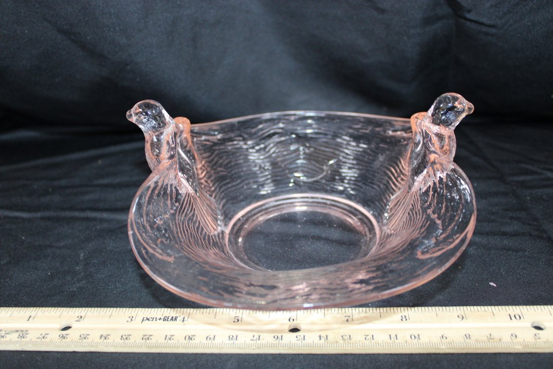 Pink Depression Dove Nest Dish