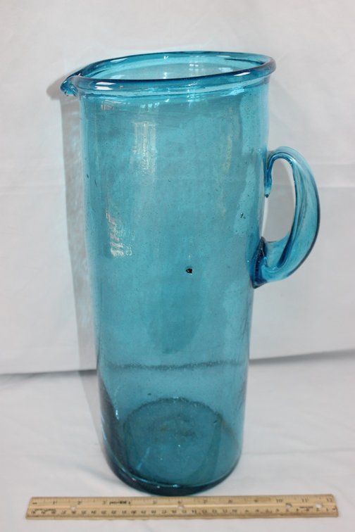 16 Inch Art Glass, Water Pitcher, Has A Crack